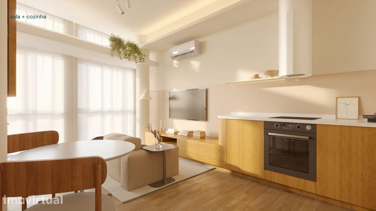 Apartamento T1 com ar condicionado e elevador - Grande imagem: 2/6