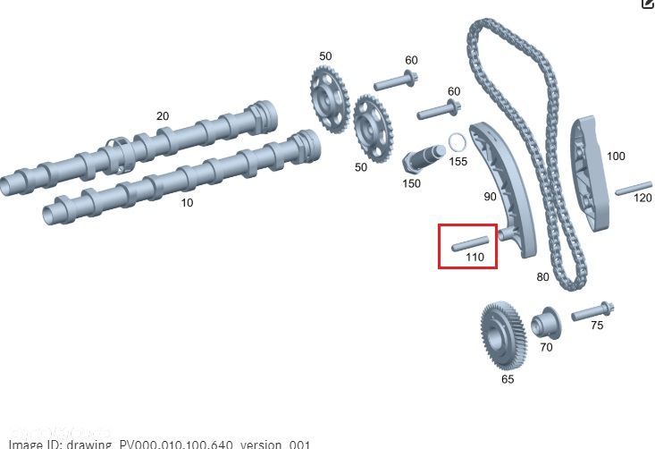 MERCEDES OM651 Bolec slizgu lancucha rozrzadu OE - 2