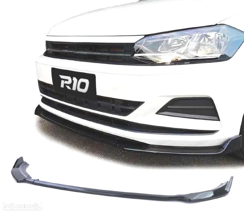 SPOILER LIP FRONTAL VOLKSWAGEN VW POLO 6 2G AW 17- PRETO BRILHANTE - 1