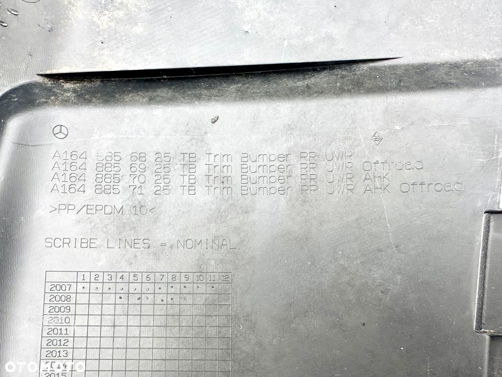 MERCEDES 164 ML LIFT W164 2008 - SPOILER DYFUZOR ZDERZAK TYŁ ORYGINAŁ OE - 7
