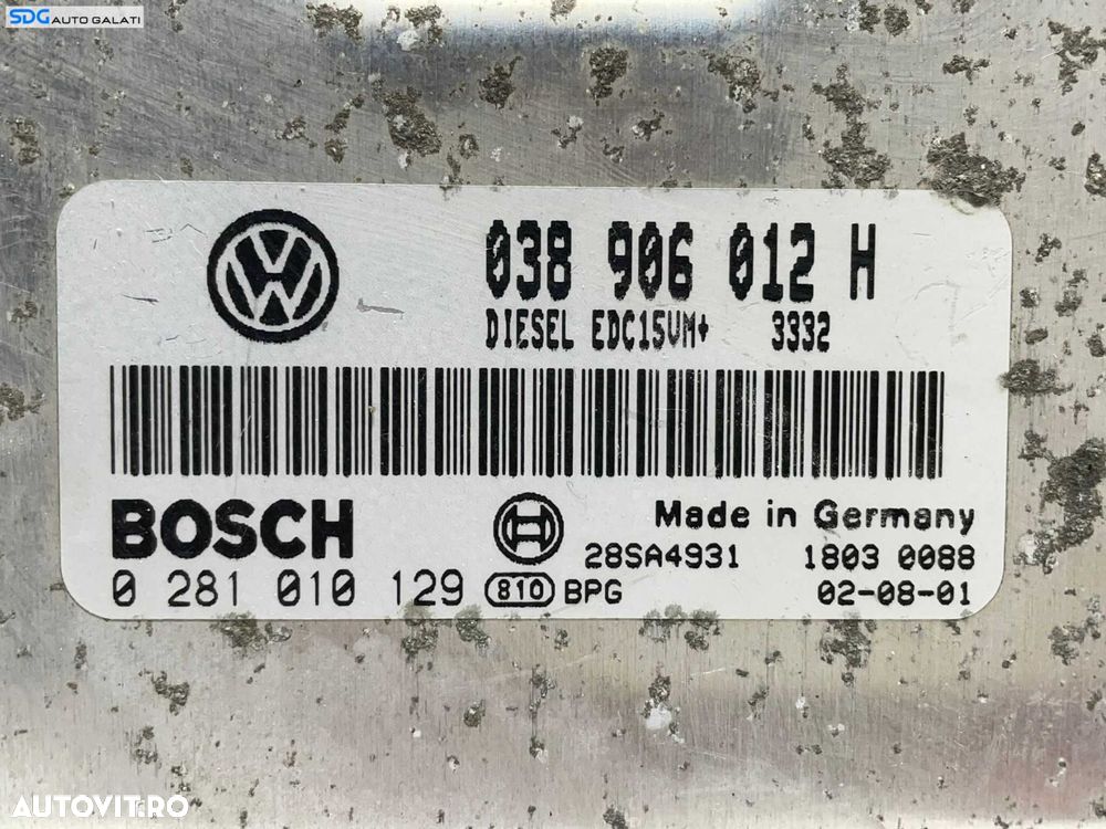 ECU Calculator Motor Bosch Skoda Octavia 1 1.9 ALH 2000 - 2010 Cod 038906012H 0281010129 [L2420] - 2