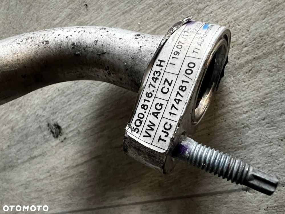 AUDI VW SKODA SEAT RURKA PRZEWÓD WĄŻ KLIMATYZACJI ORYGINAŁ 5Q0816743H - 2