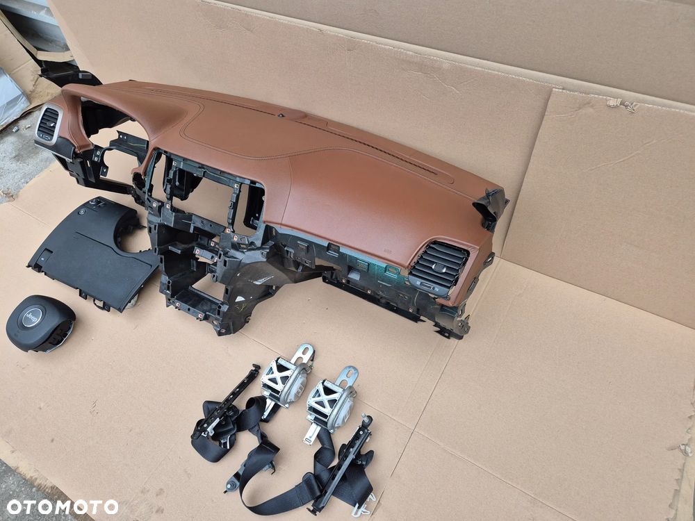 KONSOLA DESKA PODUSZKI PASY  KOMPLET JEEP GRAND CHEROKEE WK2 2012-2015 BRĄZOWA - 4