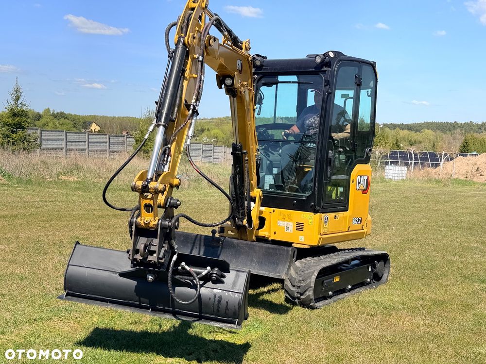 Caterpillar Minikoparka Cat 302.7 3xłyżki Skarpowa hydrL\P dodatkowe linie hydrauliczne szybkozłącze Gąsienice jak Nowe WIDŁY WIERTNICA za dopłatą - 22