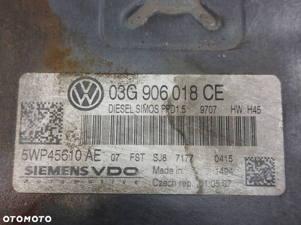 ZESTAW STARTOWY PASSAT B6 2.0 TDI 03G906018CE 3C0937049AD 3C0959433R - 2