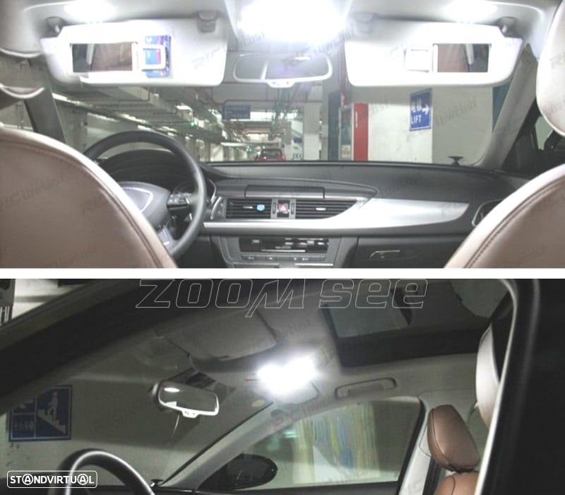 KIT COMPLETO 17 LAMPADAS LED INTERIOR PARA AUDI A6 S6 RS6 C7 AVANT WAGON 12- - 4