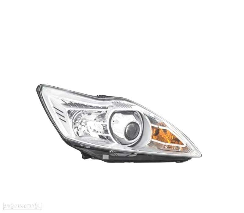 FAROL OPTICA DIR XENON FORD FOCUS 3 08-11 CROMADO - 1