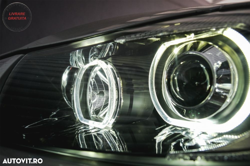 Faruri Angel Eyes BMW Seria 3 E90 Sedan E91 Touring (03.2005-2011) Negru- livrare gratuita - 15