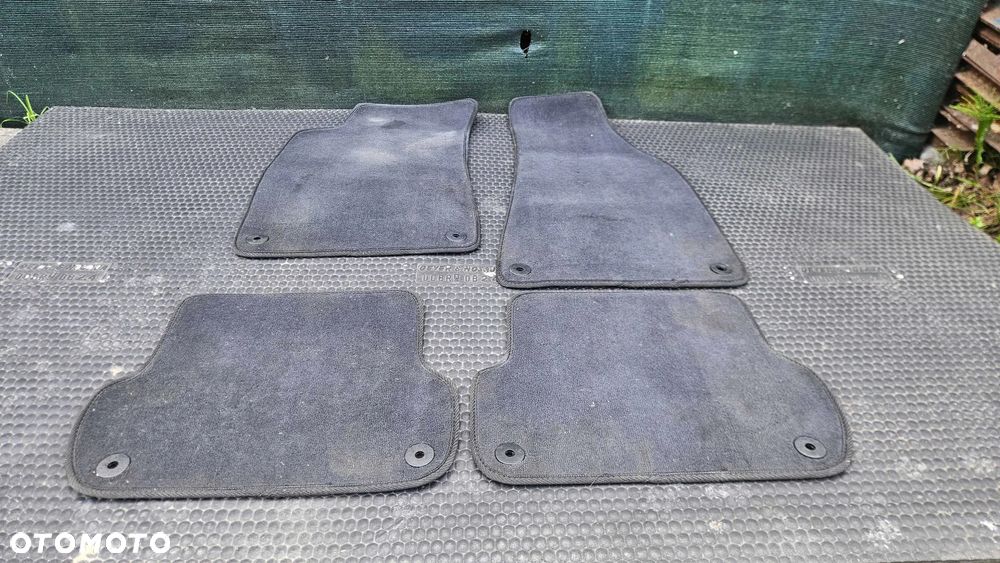 Dywaniki Wycieraczki Wykładzina Czarne Welur Europa Komplet Audi A4 B6 B7 Seat Exeo Sedan Kombi - 2