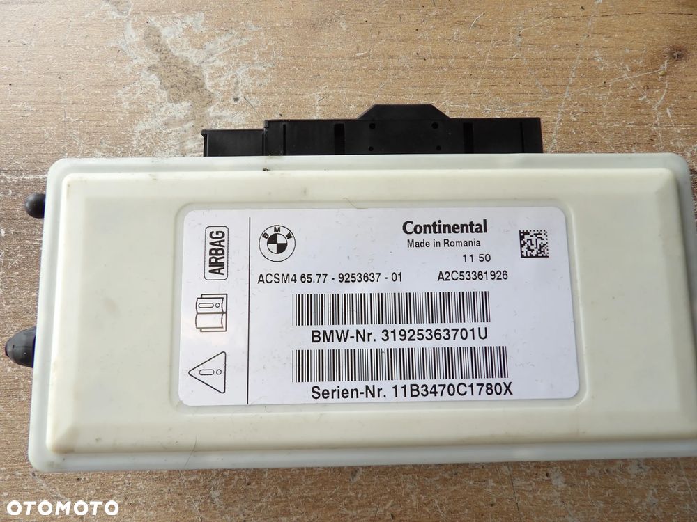 BMW - F12 - MODUŁ , STEROWNIK AIRBAG - 9253637 - 1