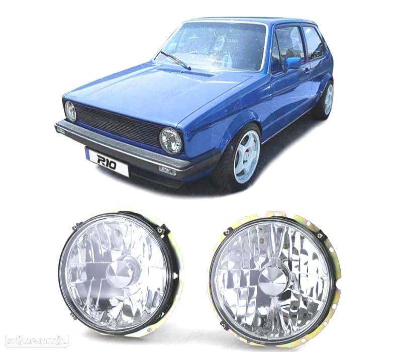 FARÓIS VOLKSWAGEN VW GOLF MK1 74-83 FUNDO CROMADO - 1