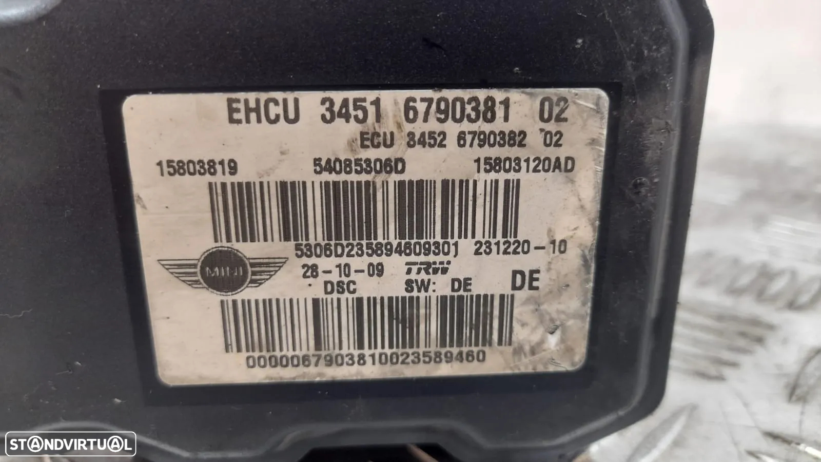 ABS MODULO BLOCO HIDRAULICO MINI COOPER S R57 CABRIO 1.6i 16V 174CV N14B16A 34516790381 6790381 54085306D R56 R56 LCI CLUBMAN R55 R55 LCI CABRIO R57 LCI - 7