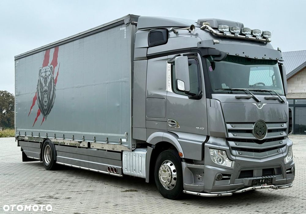 Mercedes-Benz ACTROS 1840 / FIRANKA / 20 EUROPALET / EURO 6 / JEDYNY TAKI / GRIZZLY / SUPER STAN / SERWISOWANY / 2015 ROK / SYPIALKA