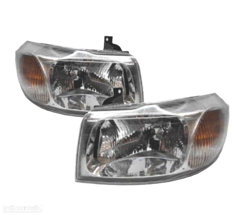 FARÓIS OPTICAS PARA FORD TRANSIT 00-06 FUNDO CROMADO - 1