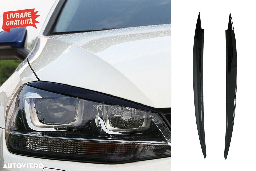 Pleoape Faruri VW Golf VII 7 5G (2013-2017) Negru Lucios- livrare gratuita - 7