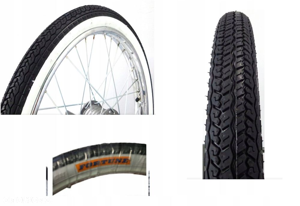 opona 2.25-19 2,25 19 fortune romet komar ryś żak biały pasek - 1