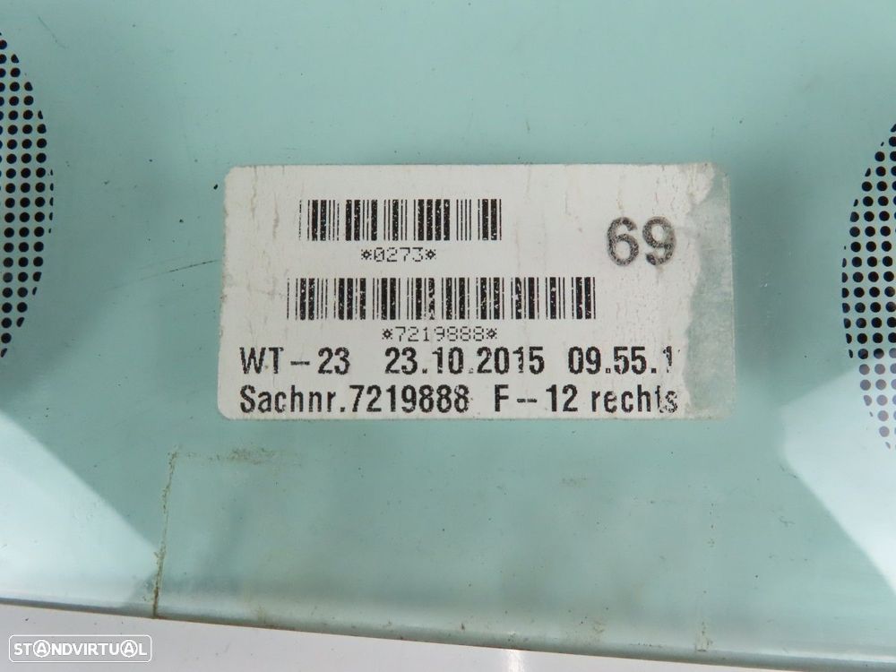 Vidro Direito/Trás/Lateral Usado / Original BMW 6 Convertible (F12) 51377219888 - 2