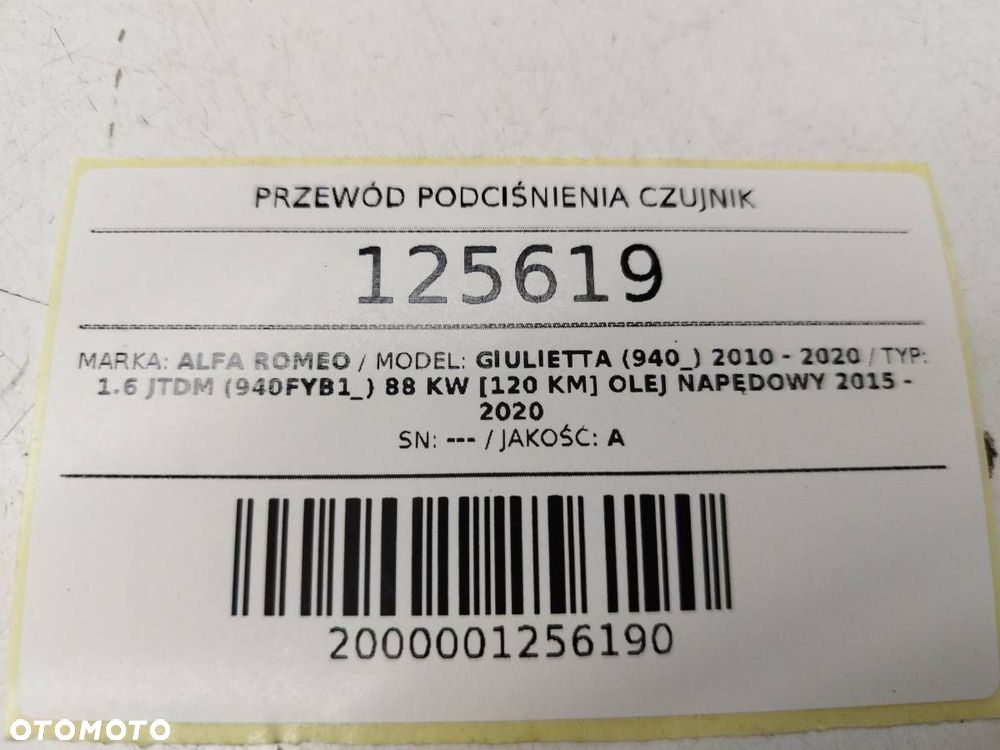 PRZEWÓD PODCIŚNIENIA CZUJNIK ALFA GIULIETTA 940 1.6 JTDM 120KM - 7