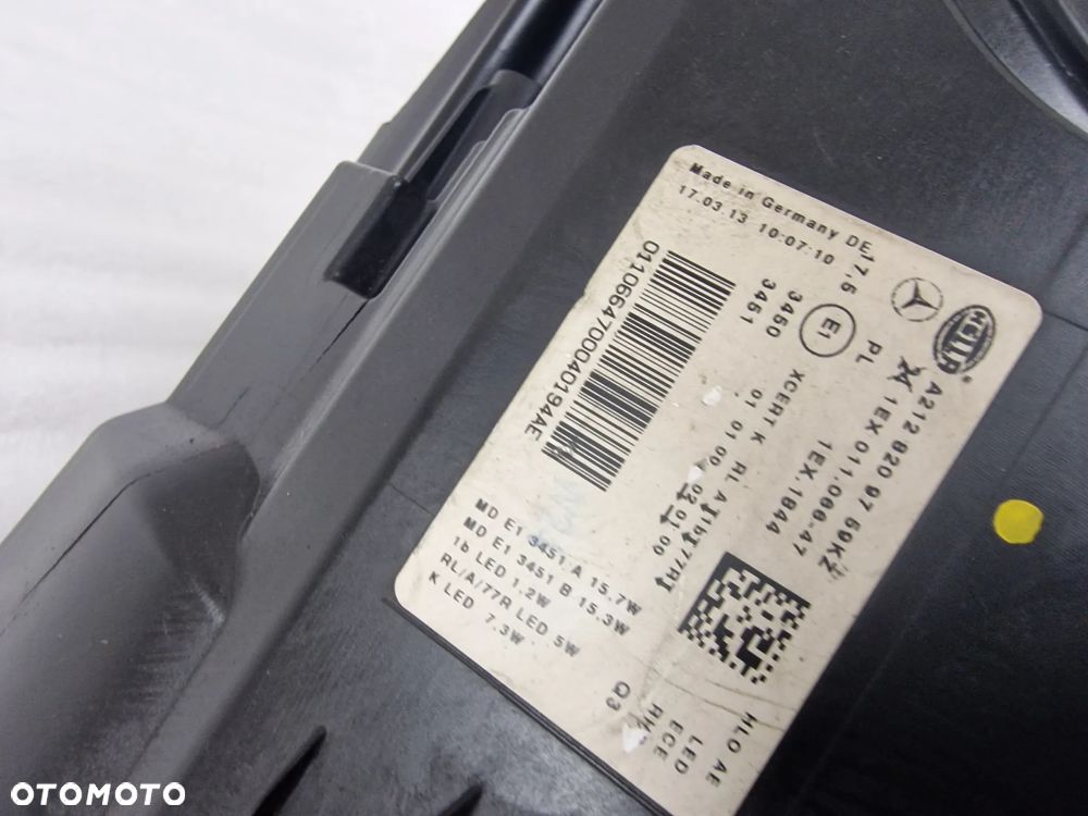 MERCEDES W212 LIFT 13- FULL LED LEWY LEWA LAMPA PRZEDNIA PRZÓD , NR A2128209759 , NR AUKCJI LL637 - 12