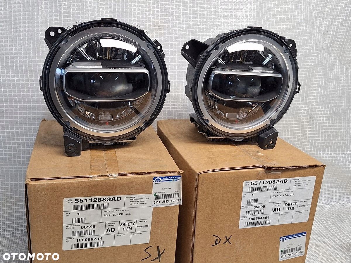 jeep wrangler jl 2018- lampa przod prawa led 3 pin orginal jeep mopar nowy - 1