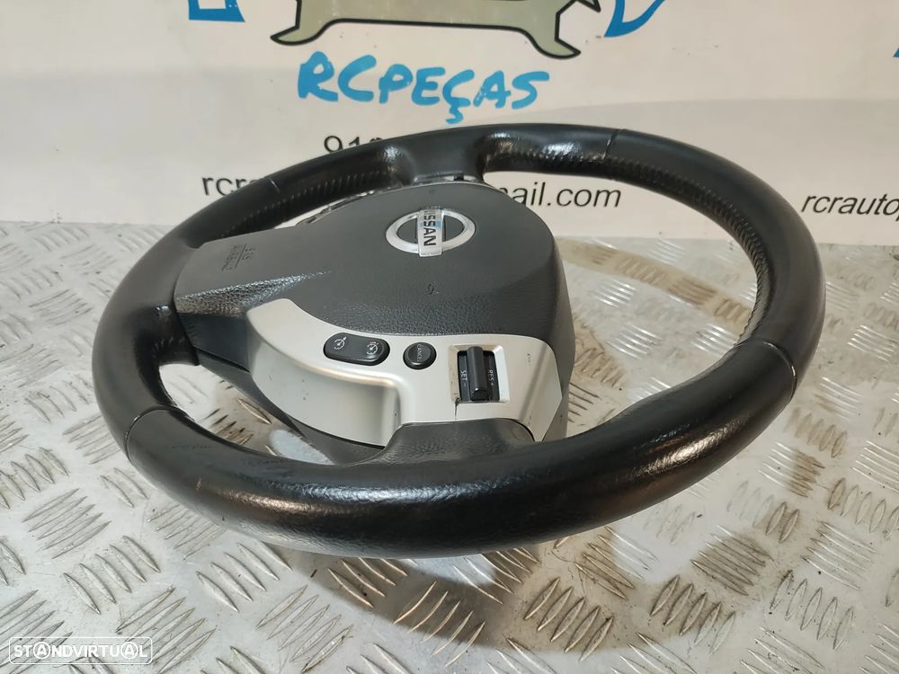 VOLANTE GUIADOR COMPLETO NISSAN QASHQAI J10 FACELIFT FASE 2 48430JD01D 48430JD01 PELE PERFURADA COMANDOS MULTIFUNÇÕES AIRBAG - 4