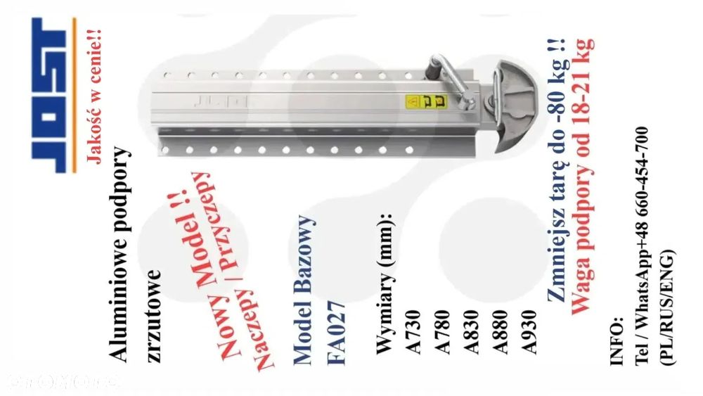 JOST to MERCEDES w podporach ALU/ Zestaw do 80 kg mniej !! / Naczepy / FV / Dostawa - 1