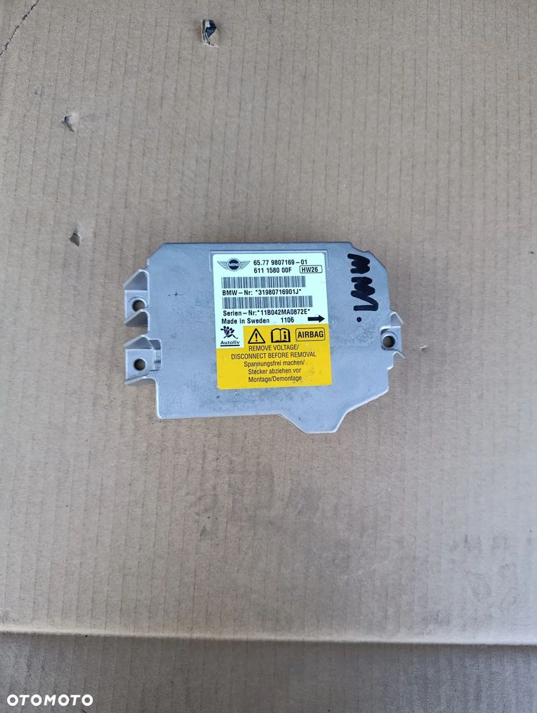 MINI COOPER R56 KONSOLA AIRBAG SENSOR PODUSZKA NAPINACZE EUROPA KOMPLET - 3