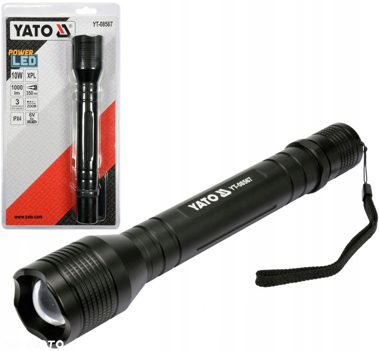 LATARKA LED CREE ZOOM ZASIĘG 350m ALUMINIOWA YATO - 7