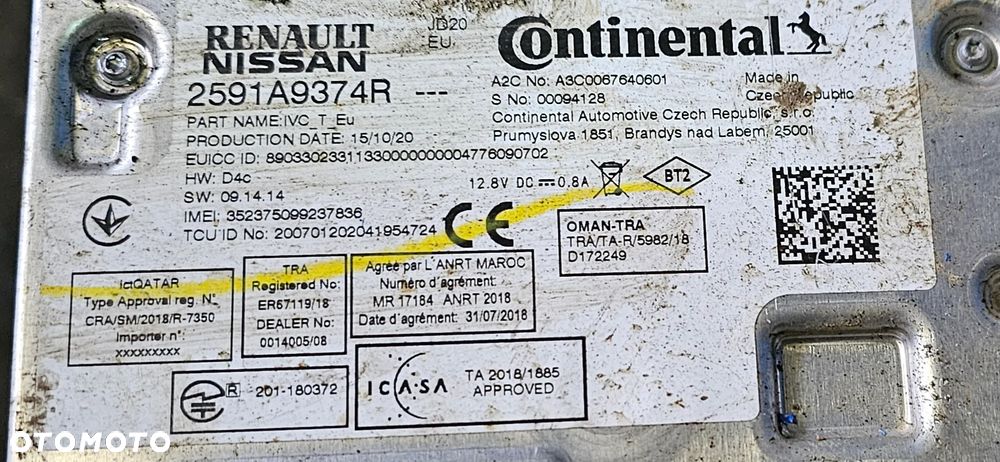 Moduł sterownik radia nawigacji Renault 2591A9374R - 1