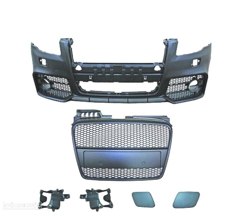 PARA-CHOQUES FRONTAL AUDI A4 04-07 LOOK RS4 PRETO - 1
