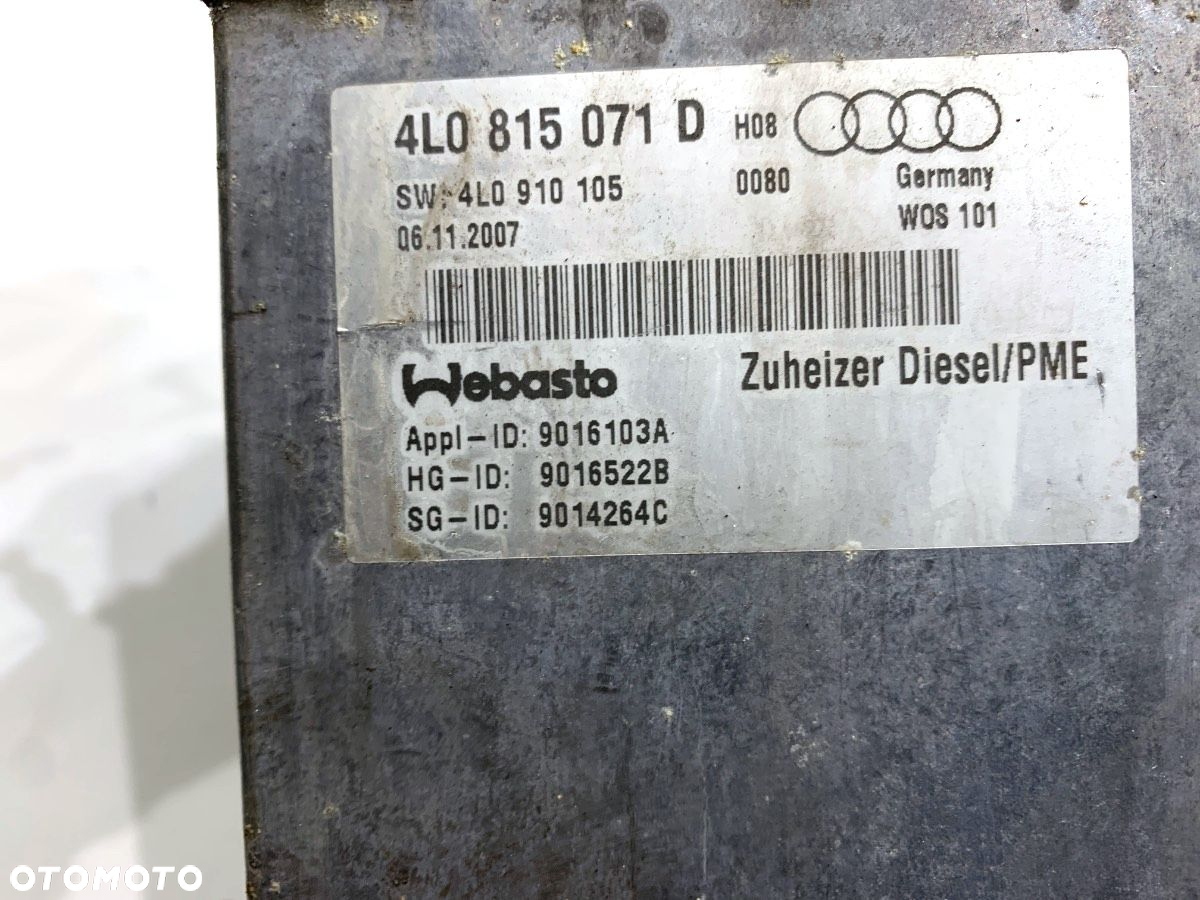 WEBASTO - 299.00 PLN - AUDI Q7 (4LB) 2006 - 2016 4.2 TDI quattro 240 kW [326 KM] olej napędowy 2007 - 6