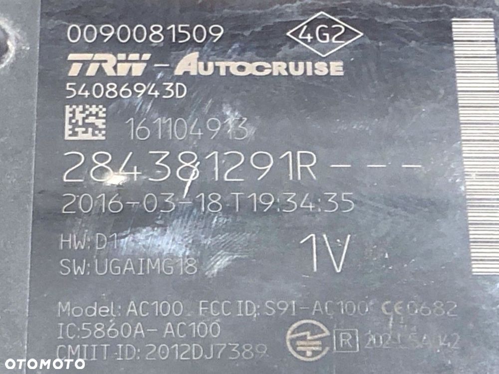 RADAR DISTRONIC  RENAULT MEGANE IV liftback (B9A/M/N_) 2015 - 2022 1.6 TCe 205 (B9MV) 151 kW [205 - 4