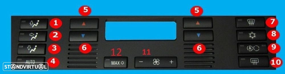 Botão AC painel climatronic Bmw Série 5 E39 E53, E38  NOVO - 1