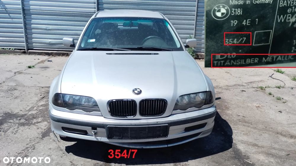 tylko części BMW E46 318i 1.9 m43b19 194E1 118KM 87kW 98r-01r sedan lakier 354/7 - 1
