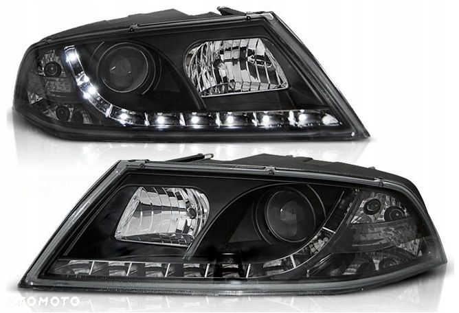 Reflektor Lampa kpl Diody Soczewka Black Czarne Skoda Octavia II 2 1z 2004- - 2