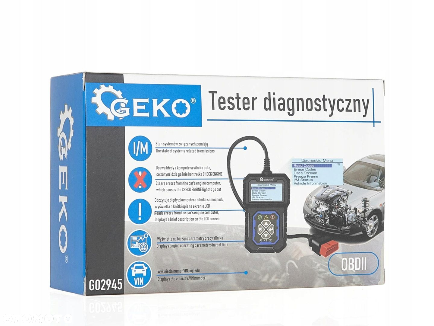 GEKO TESTER DIAGNOSTYCZNY INTERFEJS SKANER OBD II T31 MIERNIK G02945 - 4