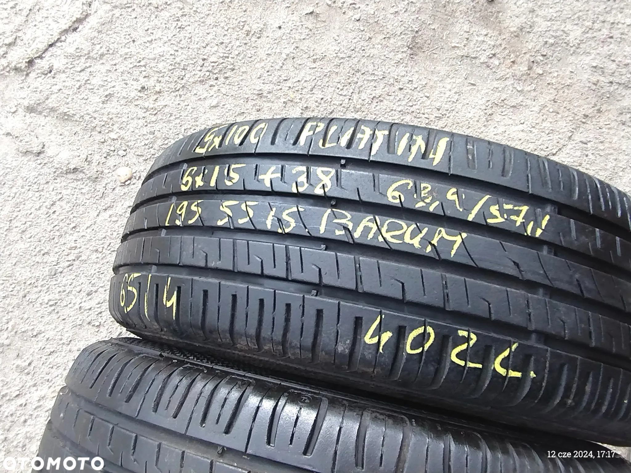 195/55R15 Opony Letnie Lato BARUM BRAVURIS 3 HM 6,5mm Legnica ALU-RAD  jak 185/60 - 13