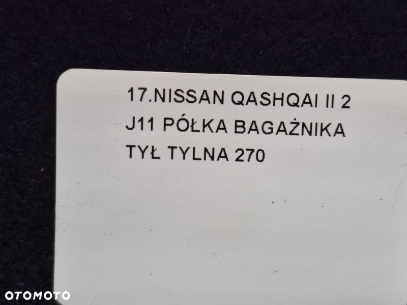 NISSAN QASHQAI II 2 J11 PÓŁKA BAGAŻNIKA TYŁ TYLNA - 12
