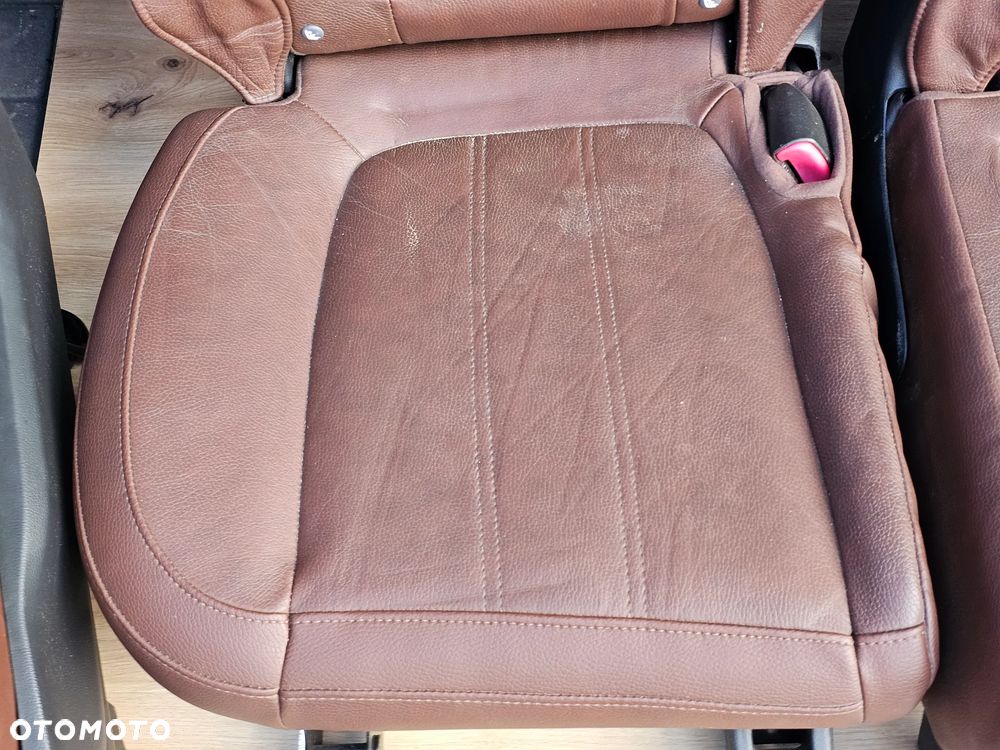 FOTELE PRZEDNIE FOTELE TYLNE  BOCZKI DRZWI SKÓRZANE RUDE BRĄZOWE OPEL ANTARA EUROPA PODGRZEWANE - 15