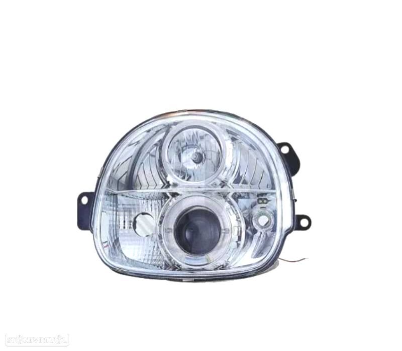FARÓIS FRONTAIS RENAULT TWINGO 93-97 ANGEL EYES FUNDO CROMADO - 2