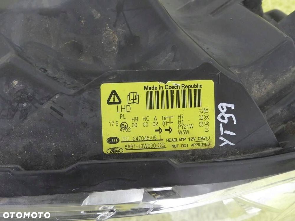 lampa przód lewa soczewka ford fiesta mk7 08-12r super - 3