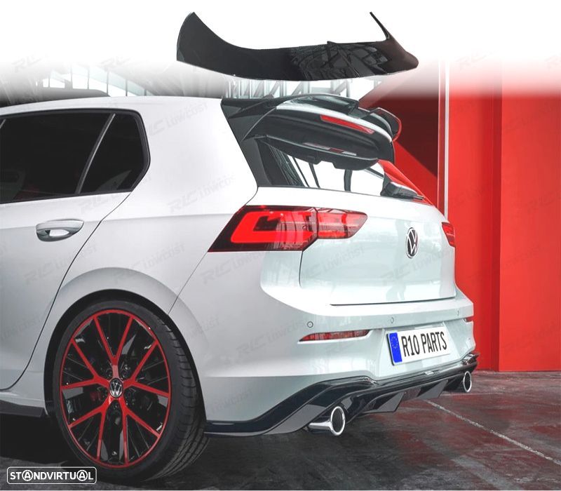AILERON SPOILER VOLKSWAGEN GOLF 8 GTI 20- LOOK OETTINGER PRETO BRILHANTE - 1