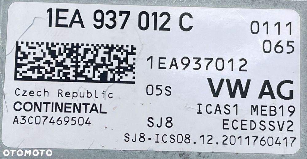 MODUŁ KOMFORTU GATEWAY VW ID3 ID.3 1EA937012C - 3