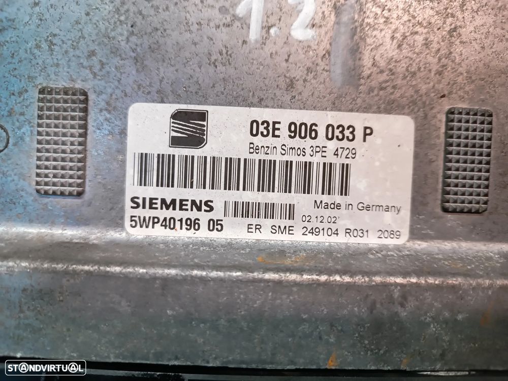 UNIDADE / CENTRALINA DO MOTOR SEAT IBIZA 6L / VOLKSWAGEN POLO 1.2 12V 03E906033P 5WP4019605 - 2