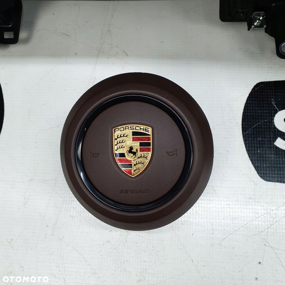 PORSCHE TARGA BRĄZ DESKA ROZDZIELCZA KONSOLA KOKPIT PULPIT PODUSZKI AIRBAG AIR BAG PASY KURTYNY KIT SET - 7