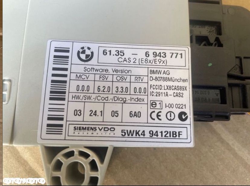 6943771 moduł sterownik cas bmw 3 e90 e91 - 2
