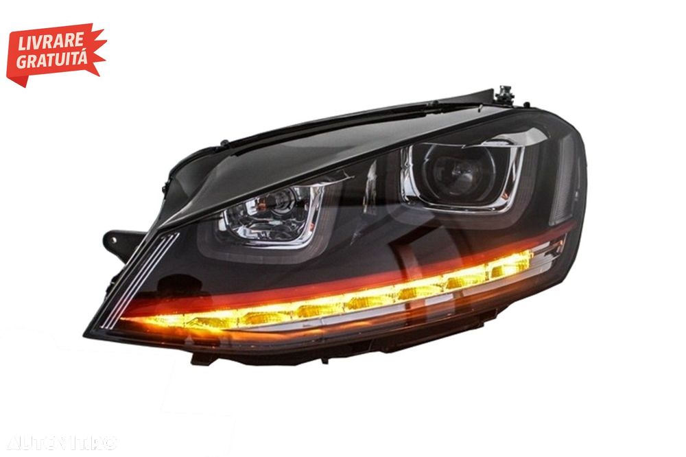 Faruri 3D LED VW Golf 7 VII (2012-2017) R20 GTI Design Semnal Dinamic LED- livrare gratuita - 4