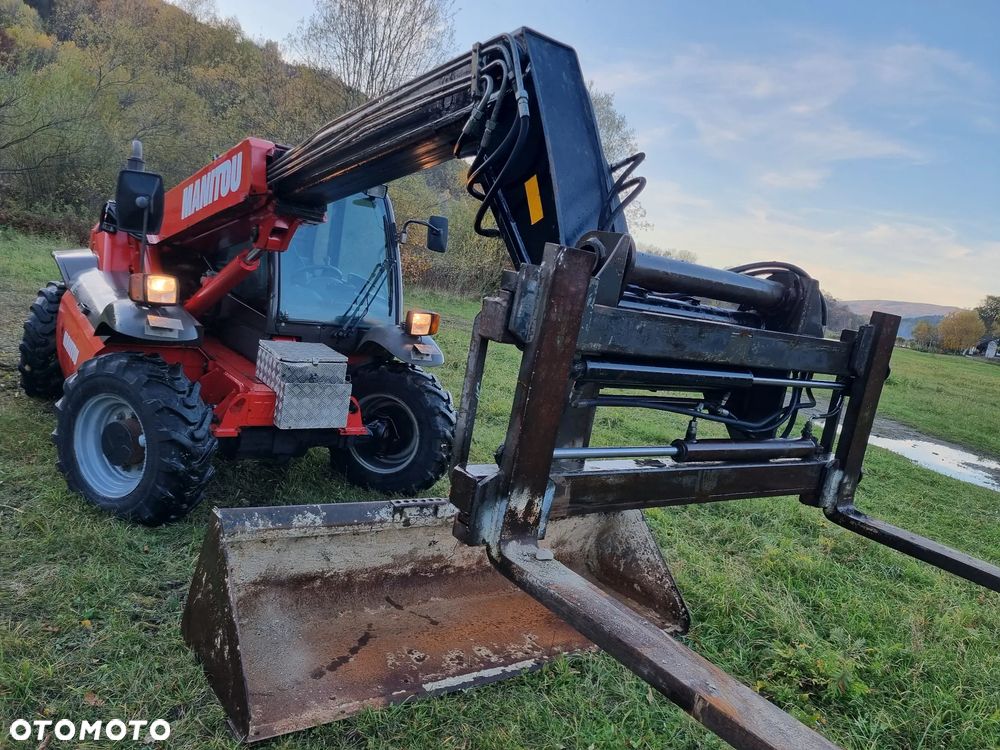 Manitou 523 MonoUltra Ładowarka teleskopowa 5m 2,3 tony Posuw wideł Hydr. łyżka Klima 2x kamera PERKINS z Komuny Norweskiej! Jak Nowa 3136 mtg Zero luzów wycieków SERWISY DEKRA - 20