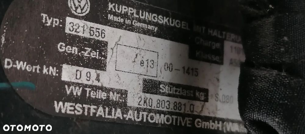 VW CADDY III 2K 03- HAK HOLOWNICZY 2K0803881Q WESTFALIA - 2