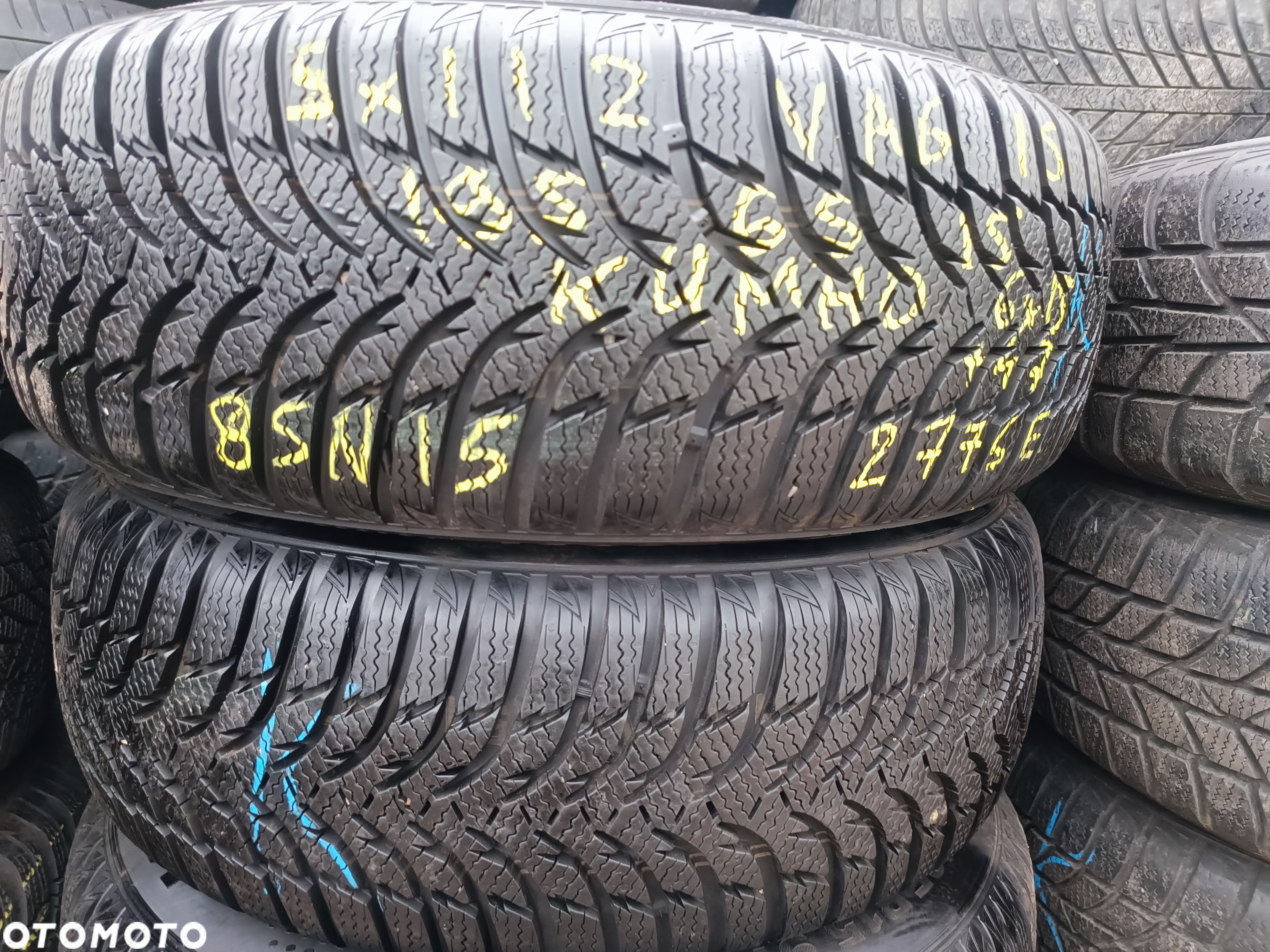 5x112 Felgi stalowe Stal 15 Koła Zimowe Zima VW PASSAT B5 GOLF 5 6 V VI CADDY JETTA TOURAN SEAT LEON TOLEDO ALTEA SKODA OCTAVIA II III 2 3 AUDI A4 B5 B6 A6 C5 Legnica ALU-RAD 195/65 8,5mm Kumho jak Nowe - 5